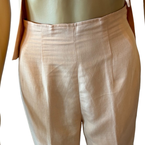 Donna Morgan Peach Embroidery High Rise Pant Set - Picture 4 of 9
